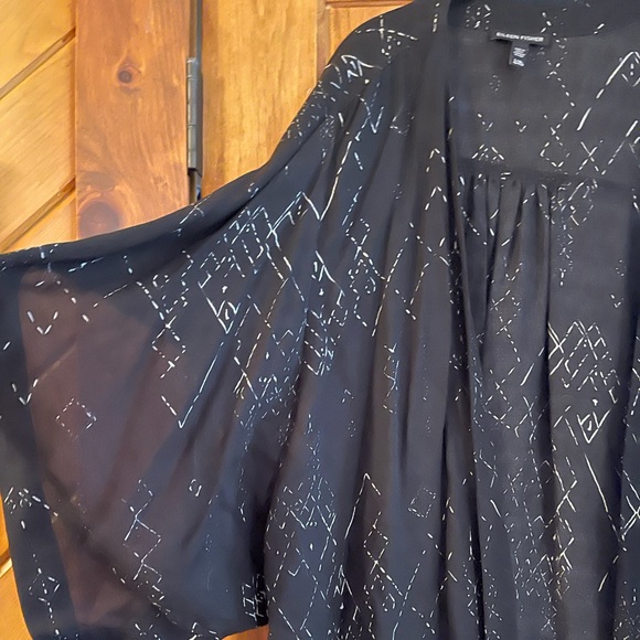 NWOT Eileen Fisher Constellations Printed Silk Tencel Kimono - Picture 9 of 10